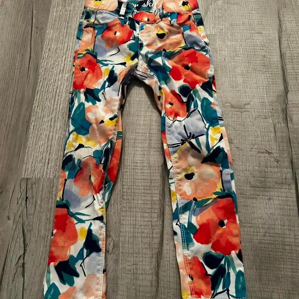 Kids skinny floral jeans size